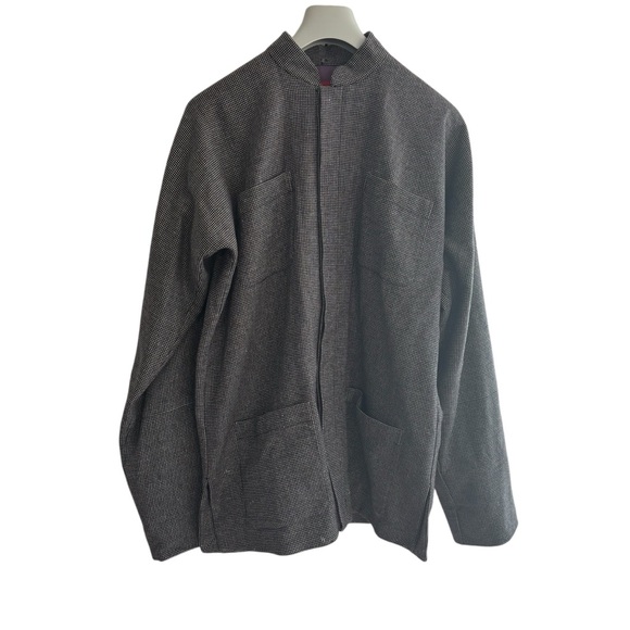 Shanghai Tang Wool Checkered Button Up Jacket - Picture 1 of 14